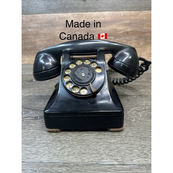 Vintage Northern Electric Rotary Dial Bakelite Desk Phone Canada Made - Picture 1 of 12